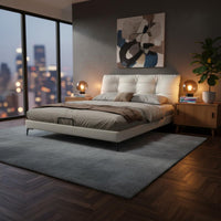 Cumulus Bed Frame Soft Padded Headboard Upholstered Foundation Bed Light Elegant Design