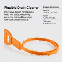 Hair remover drain cleaner, flexible clog long hook for shower and sink, for homeowners