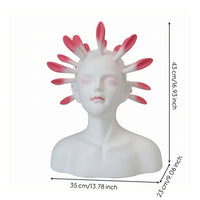 Resin Bust Statue White Female Bust Sculpture Resistant Resin Figurine for Indoor