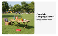 Foldable Roll-Top Table with Folding Chairs space-saving Storage Camping Dining Set Lightweight Portable Furniture Easy to Assemble for outdoor mealkers, Families, Event Hosts, outdoor meals, Backyard Gatherings, Tailgating, Parties
