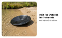 Handheld Grooved Gold Pan Shallow Gold Pan Thickened Recovery Gear Black for Miners