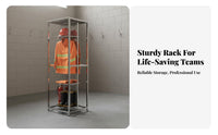 Stainless Steel Fire Suit Hanger 360° Rotation Double-Sided Turnout Gear Locker Rust-Resistant Firefighter Gear Rack for Firefighters