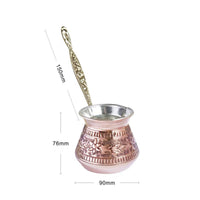 Long-Lasting Turkish Coffee Pot Anti-Oxidation Finish Handmade Cezve Tin-Plated Interior Greek Ibrik for Collectors