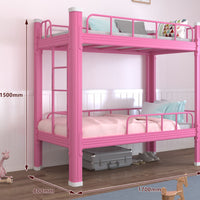 1 Metal Bunk Bed with Full Length Guardrails Steel Frame Durable Construction Space-saving Design Suitable for Children Dorm Room Apartment Students Daycare