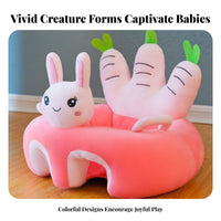 Helps Learn to Sit Crown-Shaped Baby Sofa Anti-Tip Design Soft Creature Character Seat Non-Slip Bottom Toddler Support Chair for Babies 6+ Months, Infants, Toddlers, Sitting Practice, Floor Play, Playroom, Living Room