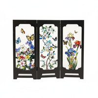 3D Acrylic Folding Screen Artistic Mini Screen Stand Transparent Panel Decorative Room Divider Compact for Tabletop, Shelf, Office