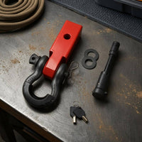 Hitch Tow Hook Assembly Keyed Lock Tow Hook Assembly D Loop Hitch Shackle Locking Fastener Vehicle Accessory Plastic Cover Plate
