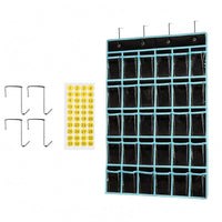 Transparent Pockets Hanging Classroom Pocket Chart Nonwoven Textile Classroom Pocket Chart PVC School Organizer Reinforced Eyelets for Teachers