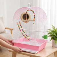 Bird Cage for Small Parrots and Finches, Anti-Splash Design, with Accessories