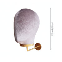 Mannequin Head Display Stand Velvet Covered Wall Attached Mannequin Head Lightweight Hat Display with Metal Hook for Salons