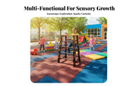 Modular Climbing Frame Set Develops Hand-Eye Coordination Sensory Training Playset Grass Block and Ladder Climber for Outdoor, Playground