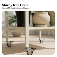 With casters Multi-Level Rolling Pot Holder Mobile Flower Rack Floor-Standing Plant Stand Space-Saving for Gardeners, Apartment Dwellers, Homeowners, Living Room, Balcony, Bedroom, Corner