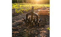 Deep Cultivation Rotary Cultivator Tool 2 in 1 Design Manual Garden Tiller Removable Middle Wheel Pointed Soil Loosener for Gardeners, Farmers, Farm, Yard