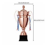 Lidded Award Trophy Decorative Metal Trophy with Handles Elegant for Students