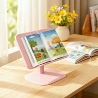 Adjustable Book Stand Sturdy with Page Clips Stable Desktop Book Holder for Kids, Bedside