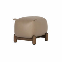 Solid Wood Frame Piglet-Shaped Ottoman Extra Seating Upholstered Accent Stool 150kg Load Capacity Household Furniture Comfortable for Homeowners, Apartment Dwellers, Living Room, Entryway, Bedroom, Playroom
