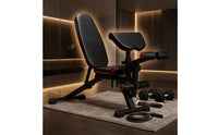 Multifunction Workout Bench Metal Frame Weight Bench with Leg Developer Wide Base for Floor Use