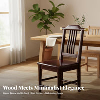 sturdy Wood Wooden spine supportrest Chair Chinese design Armless Wooden Side Chair No Assembly Required Dining Seat long-lasting Construction for Homeowners, Families, Restaurant Owners, Living Room, Kitchen