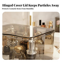 Clear Lidded Organizer Large Capacity Clear Cosmetic Case Stackable Design