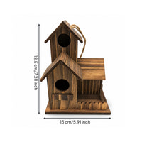 Wooden Birdhouse Double-Layer Hanging Birdhouse Multi-Room for Garden, Gardeners