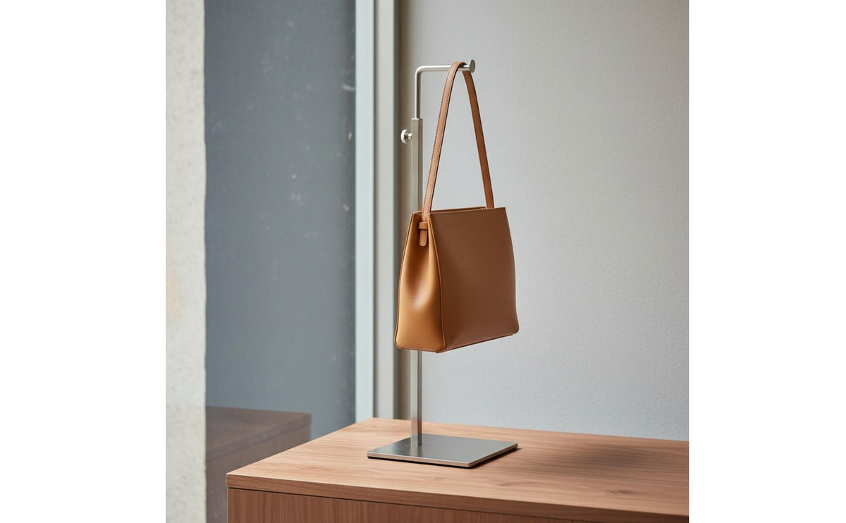 Handbag Display Stand Construction Handbag Display Holder Rust-Resistant Countertop Bag Rack for Boutique Owners, Showroom, Closet, Dressing Table