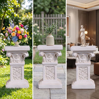 Roman Column Pedestal Ornate Column Display Stand Decorative Pedestal with Raised Carvings for Photographers