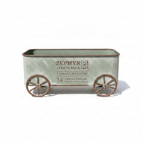 Distressed Tabletop Cart Planter Decorative Metal Cart Planter Old-Fashioned Plant Holder Multi-Purpose for Decorators