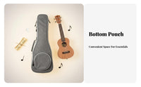 Ukulele Bag Adjustable Shoulder Straps Padded Ukulele Gig Bag Musical Instrument Accessory Effortless Double Zippers Lightweight