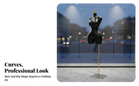 Plus Size Female Mannequin Torso Glossy Finish Half Body Clothing Display Model Stable Metal Base Plus-Size Female Mannequin for Retailers, Showroom