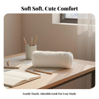 Furry Writing Instrument Case Cute Design Soft Pen Pouch Soft Stationery Pouch Portable Plain Color Furry Bag Easy to Clean