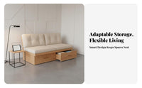 Japanese aesthetic Armless foundation Sofa with Storage Sturdy Construction Armless 2-Seater Bench Easy Assembly Indoor Furniture Ergonomic Design for Apartment Dwellers, Minimalists, Office Workers, Living Room, Lounge Area, Bedroom, Entryway