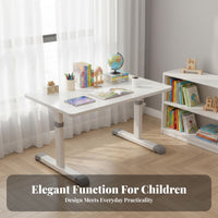 Ergonomic Design Hand-Crank Adjustable Study Station Tiltable Desktop Adjustable child's Study Set Sturdy Construction Student Desk Built-in Drawer for Children, Students, Parents, Home Learning, Homeschooling, Bedroom, Playroom