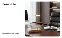 Card Holder with Wooden Base Desktop Business Card Holder Compact for Professionals