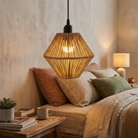Light Shade for Bedroom and Living Room, Handmade Paper Lampshade for Ceiling Lamp, Small Cylindrical Paper Rope Nursery Lampshade, Pack 1
