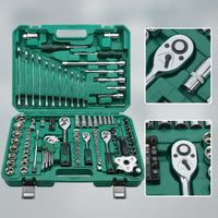 121 Pieces Mechanics Tool Kit with Hard Shell Case Chrome-Finished Mechanics Tool Set Compact Ratchet and Socket Set for DIY Hobbyists, Garage