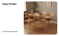 Nordic design Elephant Leg Table and Woven Chair Combo Modern Minimalist Dining Room Set Sintered Stone surface Mealtime Furniture Rounded Corners for Families, partners, Homeowners, Apartment, Kitchen