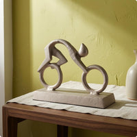 Abstract Cyclist Sculpture Decorative Metal Cyclist Figurine Collectible Biking Sculpture for Living Room