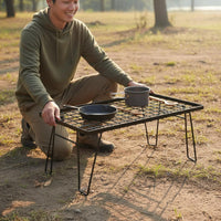 Folding Camp Table High Stability Portable Picnic Table Easy to Clean Outdoor Folding Shelf for Backyard