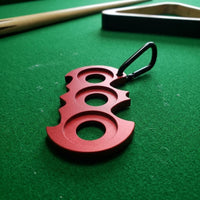Carabiner Clip Wing-Shaped-Shaped Cue Holder Textured 3-Hole Cue Holder Red