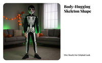 Full-Length Skeleton Suit Full Body Skeleton Suit Halloween Costume Bodysuit Elastic Black and White