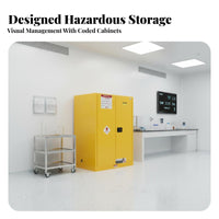 Storage Cabinet Fire-Resistant Cabinet Leak-Resistant Industrial Locker for Lab Technicians, Scientific Workspace, Workshop, Garage