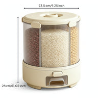 Messspill-Proof Food Storage Container with Compartments Segmented Dry Food Dispenser Transparent Grain Dispenser Clear for Kitchen, Pantry