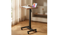 Mobile Electric Standing Desk Rolling Height Adjustable Desk Compact Computer Table Ergonomic for Distant Workers, Students, Home Office, Small Apartments, Living Room