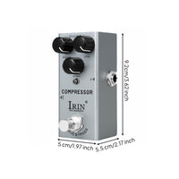 Mini Size Guitar Compressor Pedal Metal Shell Compressor Pedal Sustain Control Music Gear 9V Power Supply for Stage, Studio