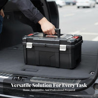 Industrial Grade Multi-Layer Tool Container Multipurpose 3-Tier Cantilever Tray Case Portable Toolbox Heavy-Duty for DIY Enthusiasts, Professionals, Workshop, Car Trunk, Garage, Job Site
