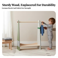 Multi-Functional Storage Toddler Dress-up Station Childaccessible Height A-Frame Clothes Rack Floor-Standing children's Furniture Stable framework for children, Toddlers, Parents, Bedroom, Playroom, Nursery, Entryway