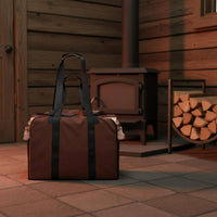 Canvas Firewood Bag Reinforced Trim Firewood Storage Long Bag Straps Log Carrier Tote