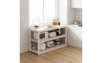 Large Capacity Microwave Oven Stand Stable and Sturdy Kitchen Island Workbench Heavy Duty Utility Table Adjustable Shelves for Pantry