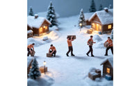 5 Pieces Miniature Figure with Parcel Management Themed Courier Figurine Resin Delivery Worker Figure for Diorama Builders
