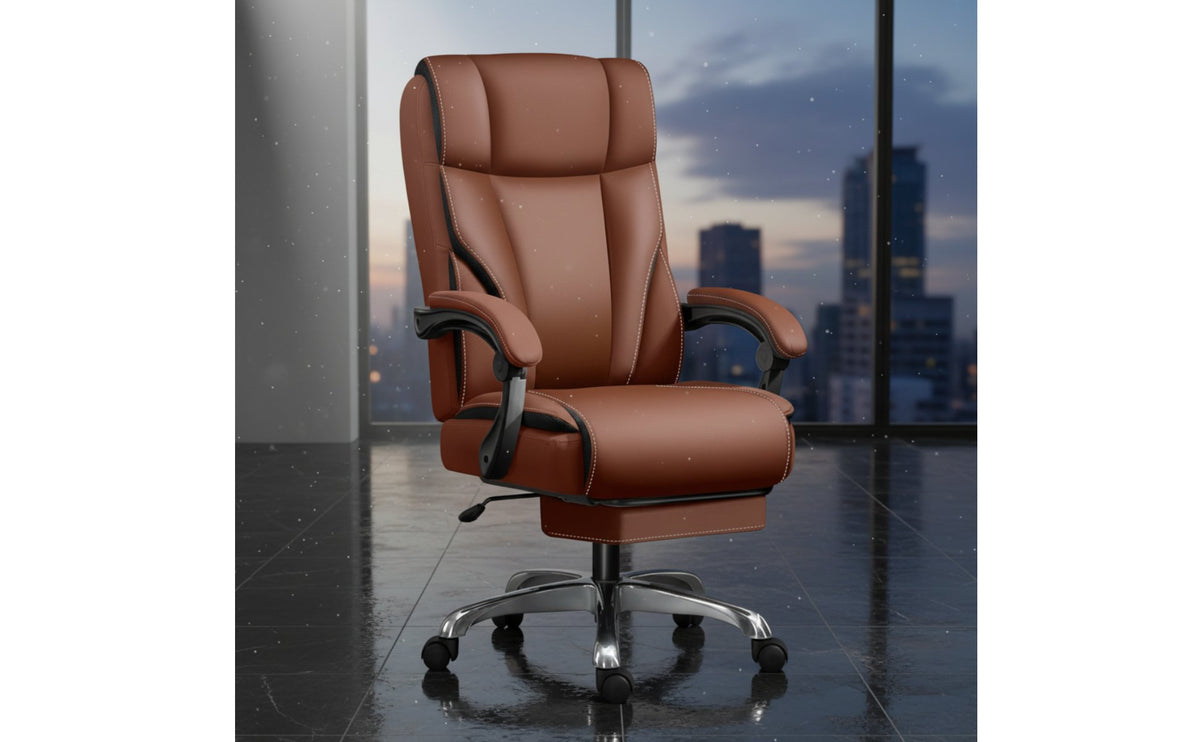 Massage Function Reclining Office Chair with Footrest for Gamers